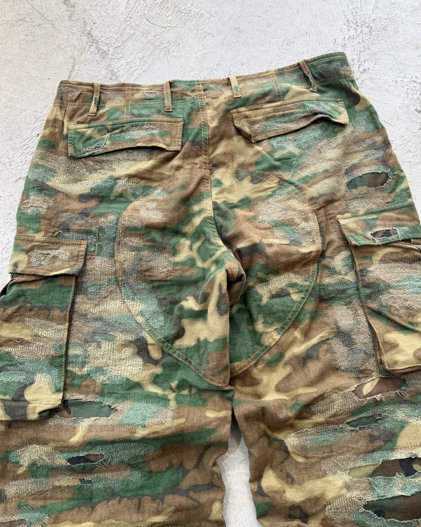 GIVENCHY Distressed Camouflage-Print Cargo Pants