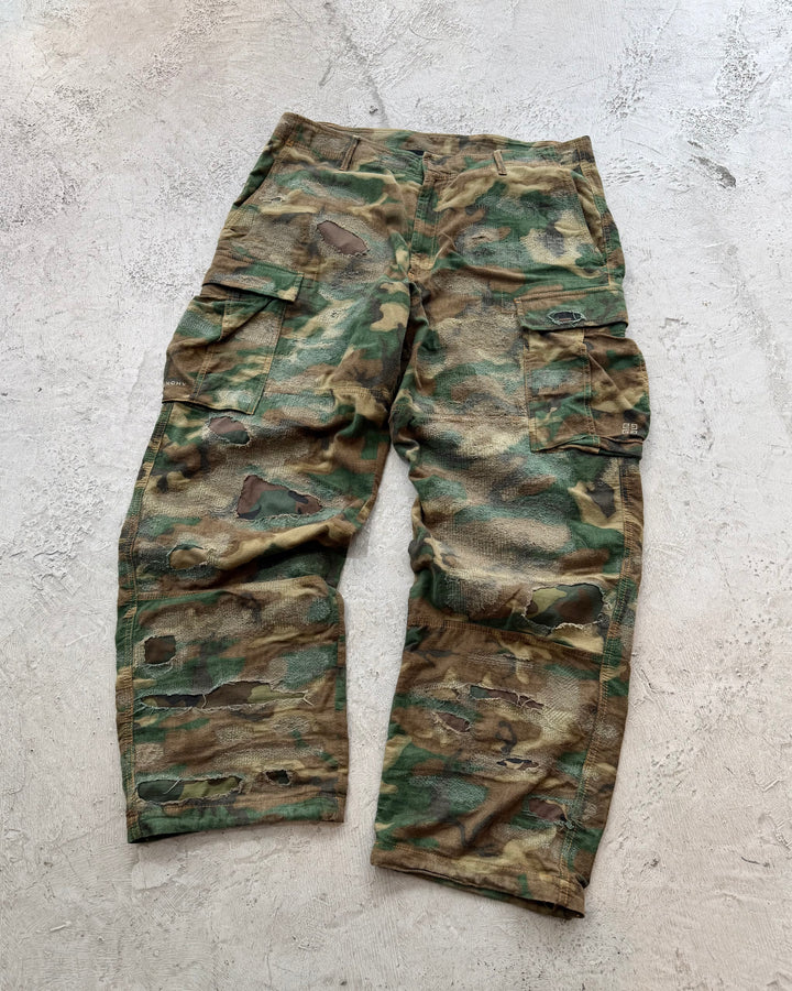 GIVENCHY Distressed Camouflage-Print Cargo Pants
