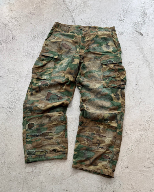GIVENCHY Distressed Camouflage-Print  Cargo Pants