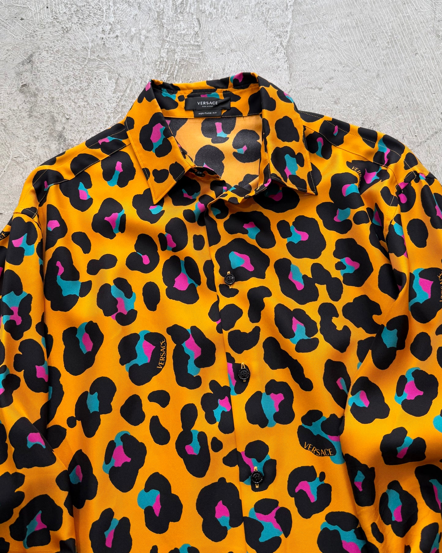 VERSACE Leopard rint Silk Shirt