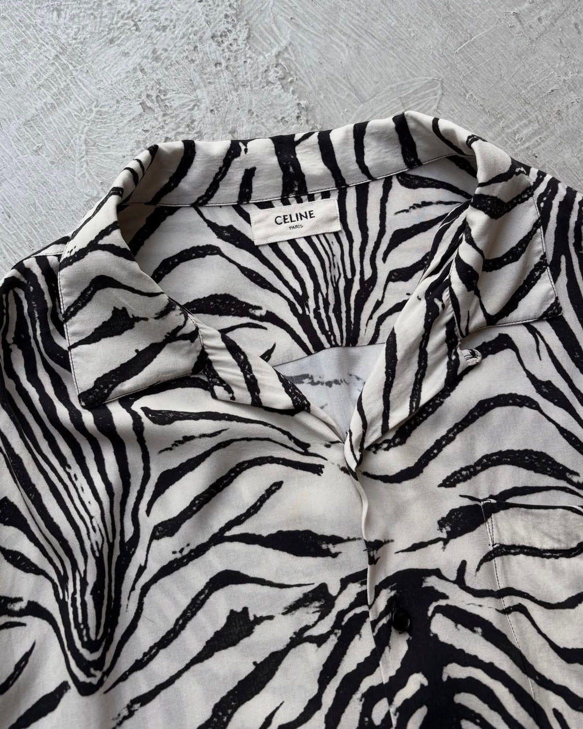 CELINE Zebra Print Loose Shirt