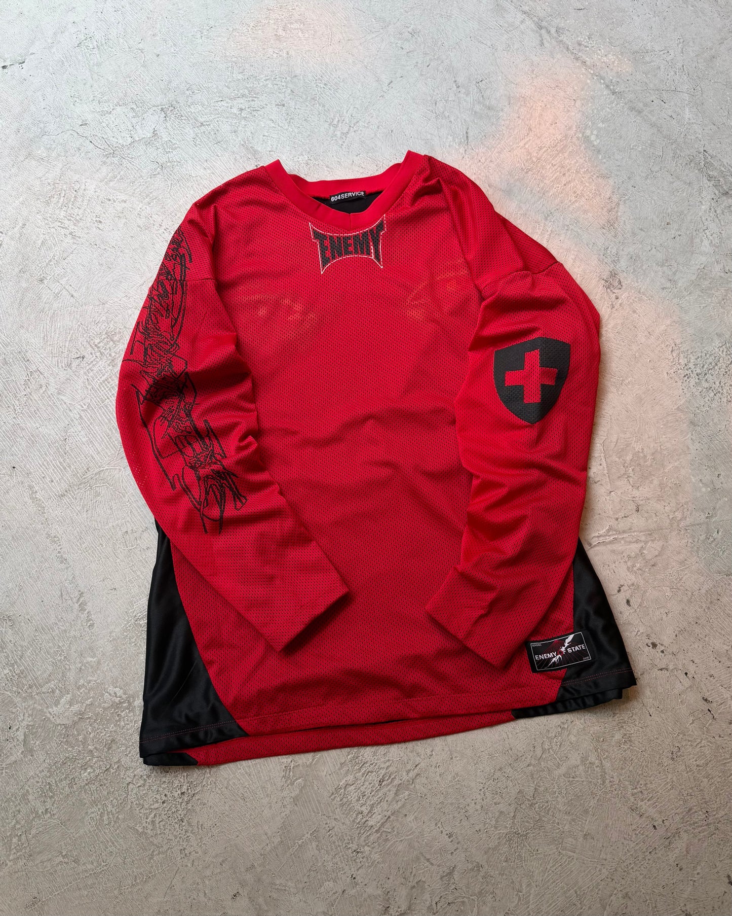 604SERVICE Mesh Logo L/S Tee