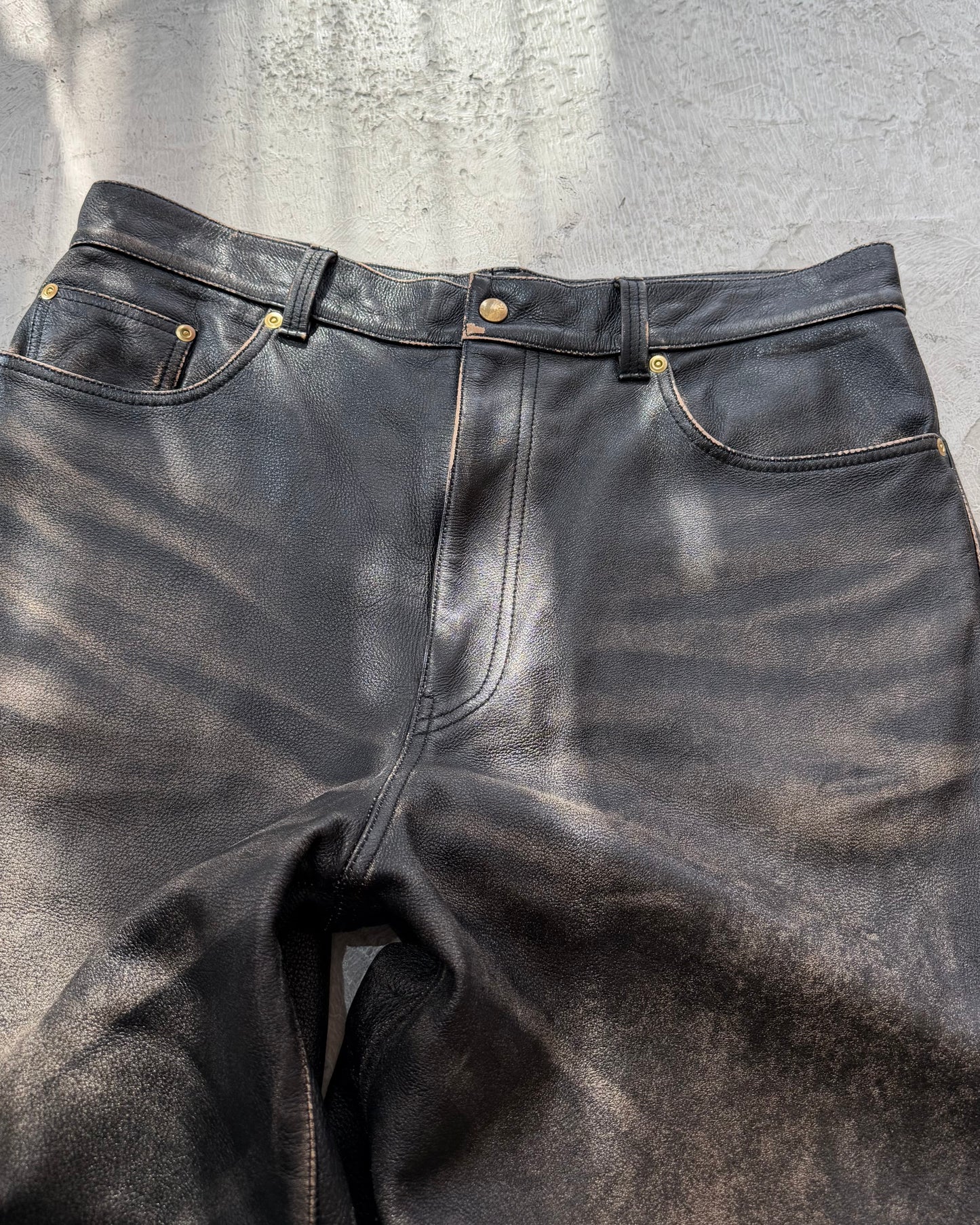 KAMIYA Leather Bermuda Pants