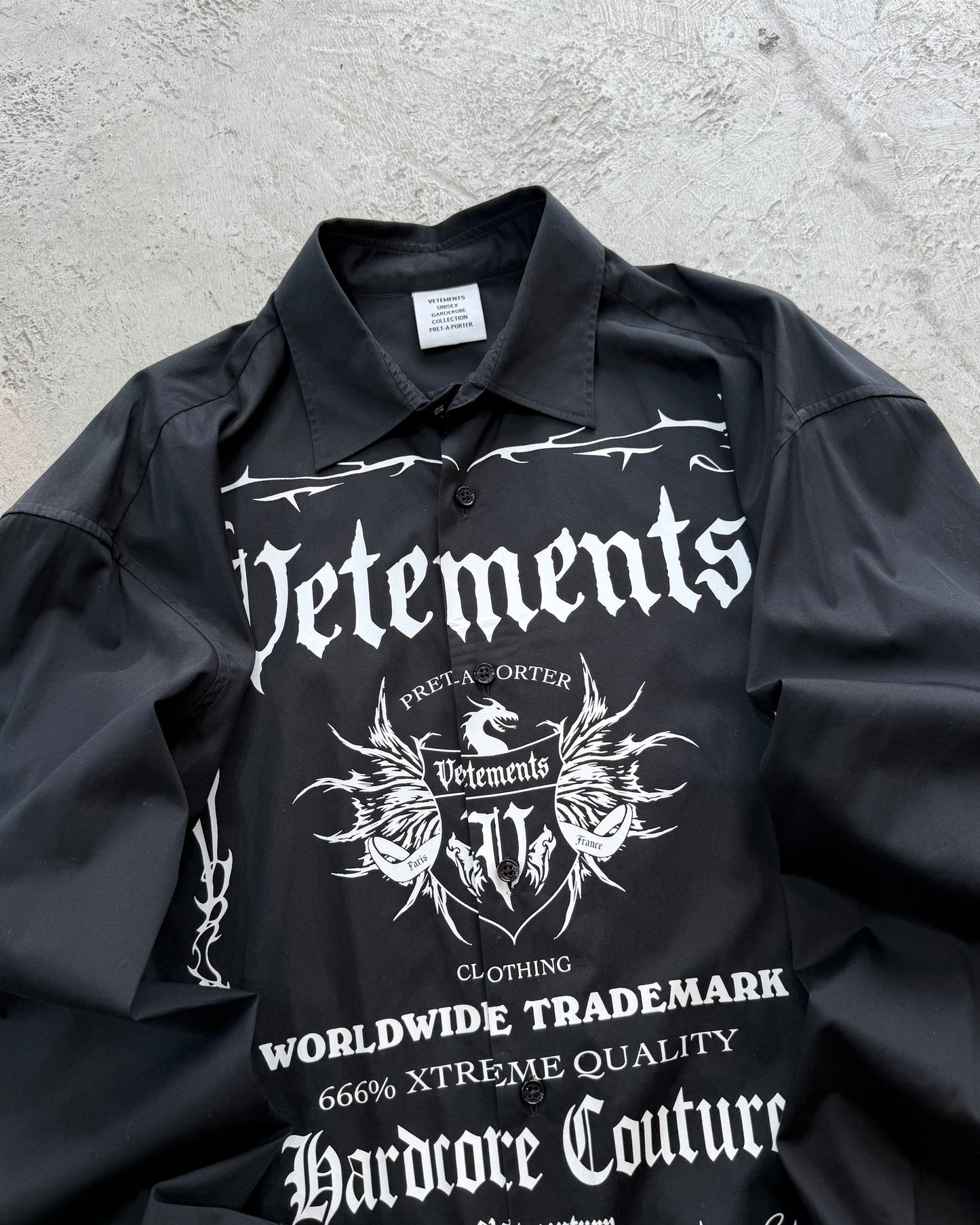 VETEMENTS Hardcore Couture Printed L/S Shirt